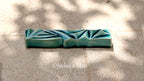 Ceramic mezuzah  "Diamond" Blue glass color