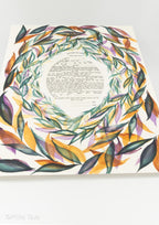 Ketubah Jewish floral wedding "Four seasons" jewish art judaica - handmade watercolor ketubah for groom and bride hand painted in Israel