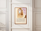 Ketubah jewish art handpainted with watercolor. Sea ketubah with steps going to the see in brown, cram and pink colors jewish unique ketubah art from jewish artist made in Israeljudaica