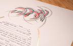 Jewish ketubah AHAVA handmade hebrew  calligraphy of the word love (ahava) on the top of the ketubah (jewish contract) in red, pink and green. Unique piece of art judaica for jewish wedding marriage. Modern ketuabh handmade and printed on acid free paper with giclee  printing. Unique art ketubah hand painted and design especially for jewish wedding chuppah ceremony by israeli artist family with the jewish wedding tradition. Unique piece one of a kind judaica art wedding with optionof gold leaf.