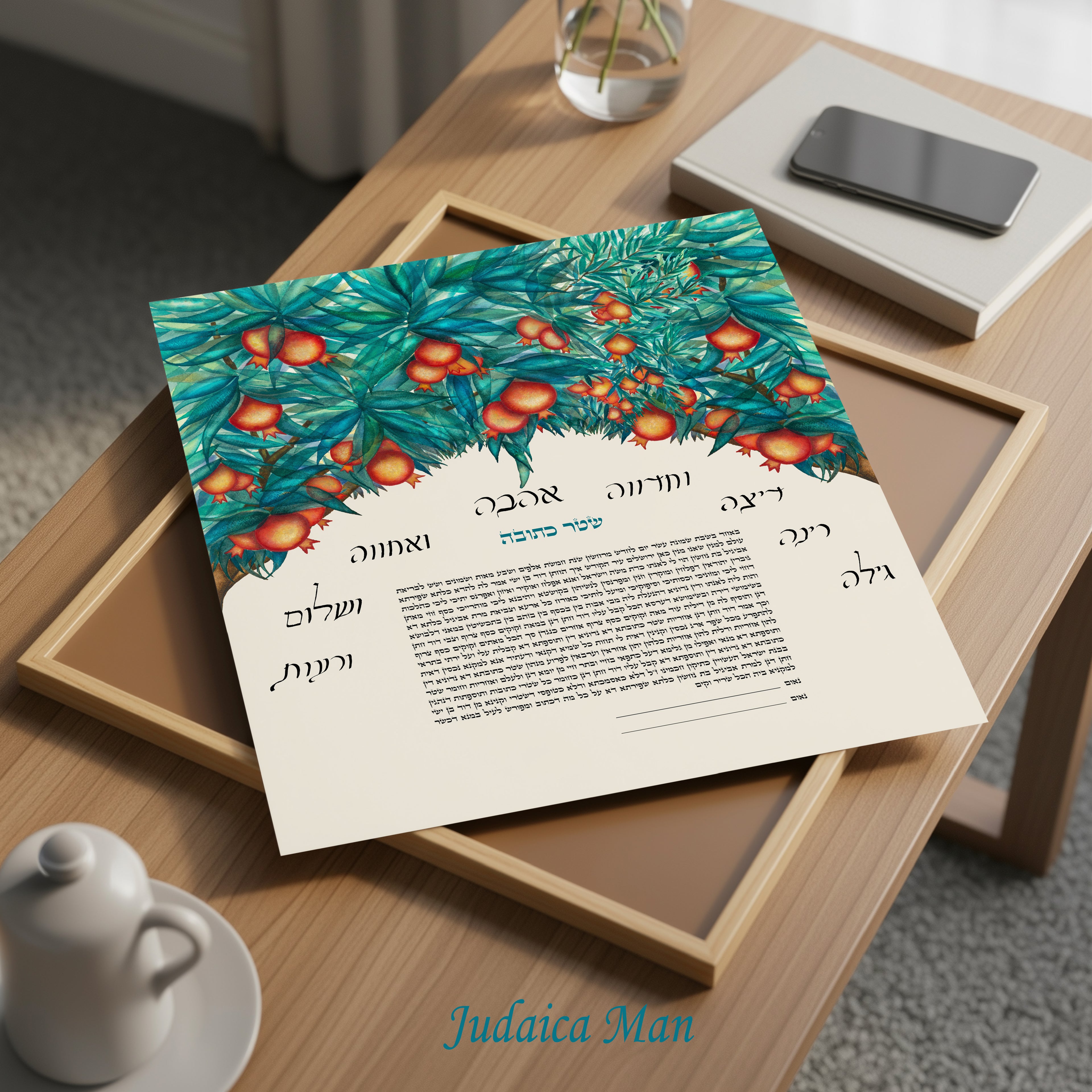 Ketubah for jewish wedding "8 blessings"