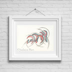 Hebrew watercolor calligraphy"AHAVA"