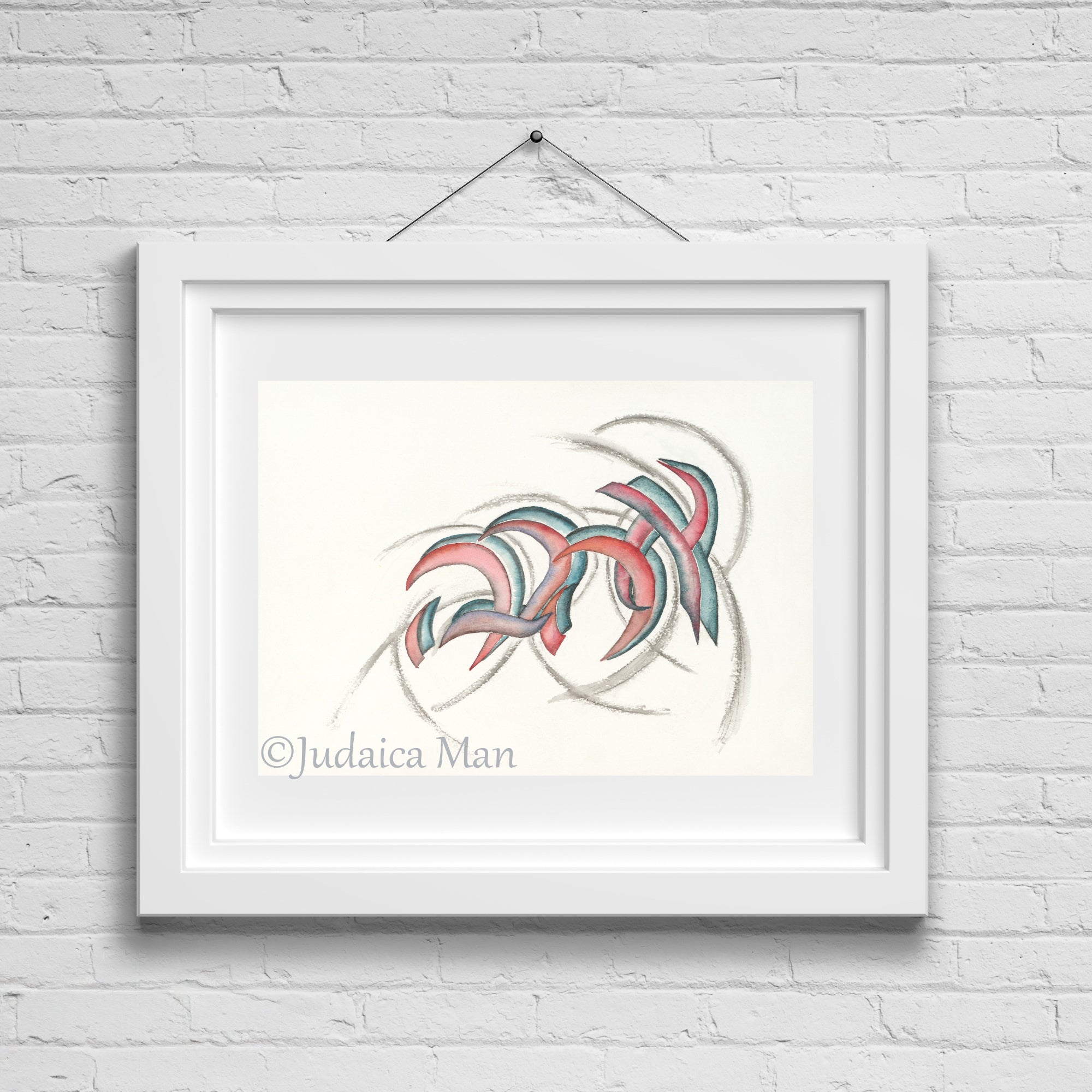 Hebrew watercolor calligraphy"AHAVA"