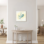 Hebrew watercolor calligraphy “Shalom" with light