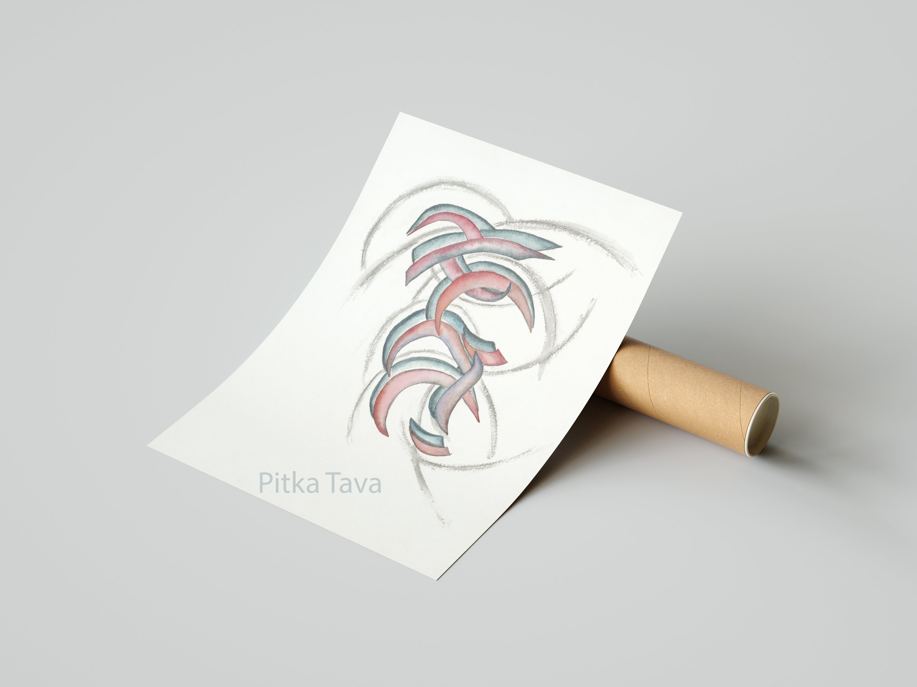 Hebrew watercolor calligraphy"AHAVA"