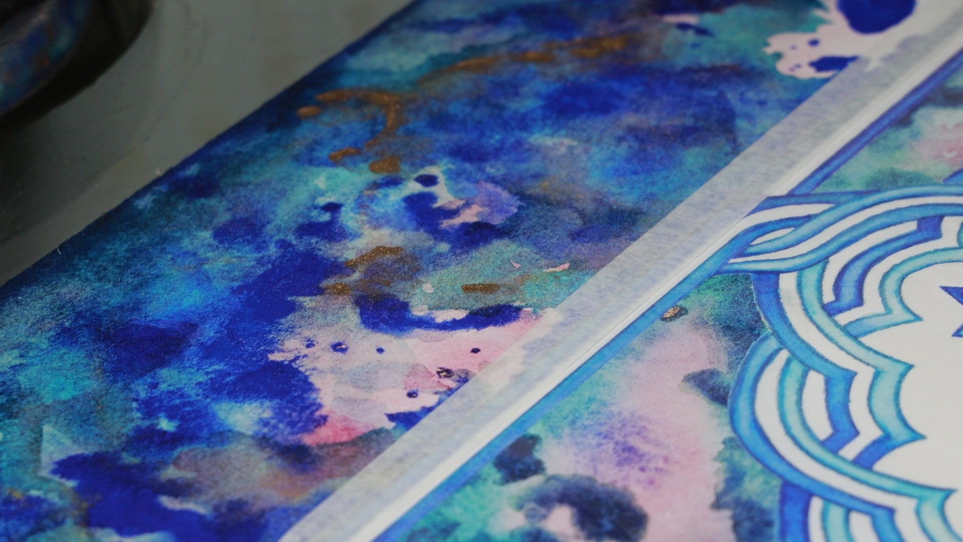 Ketubah with 24 K pure gold "Sunset colors on Talith"- Marocco style