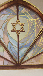 Ketubah "Mishkan" vitrage - Hand painted with gold 24 K