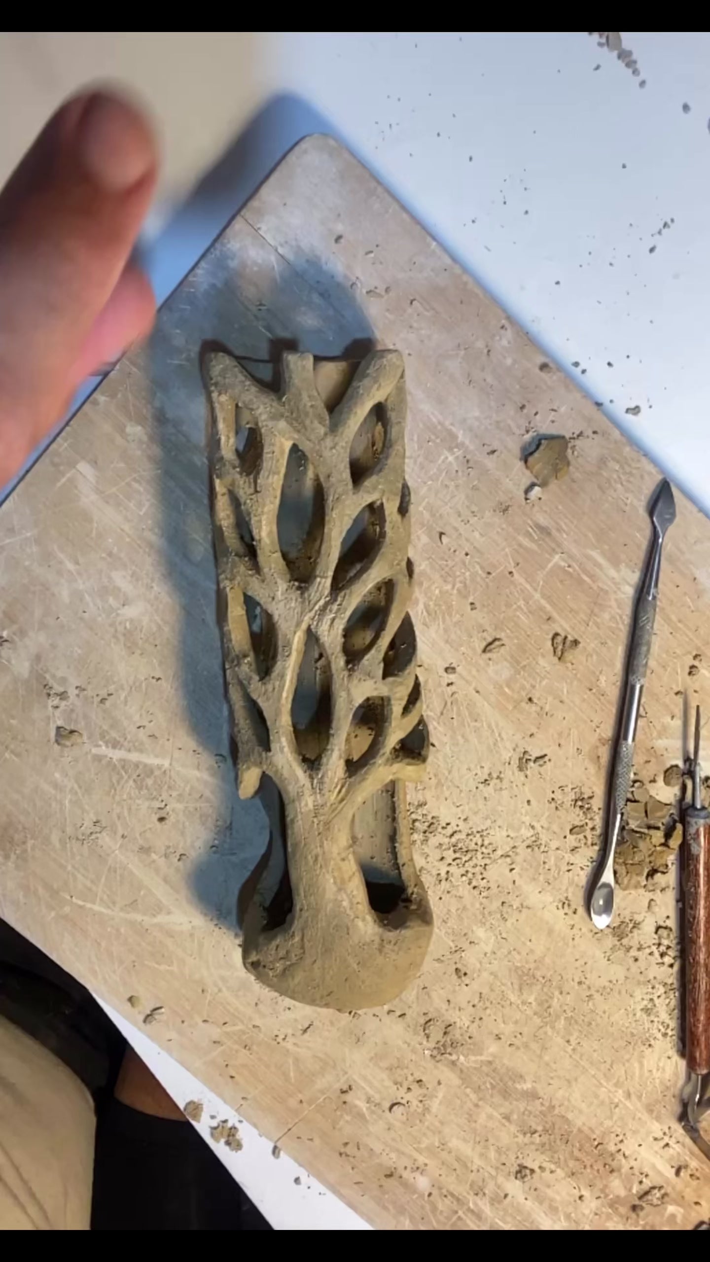 Wedding ceramic mezuzah "Tree of life" unique piece handmade for jewish wedding