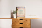 Framed Jewish Home blessing "Modern Sunset" - English and Hebrew text or Hebrew only