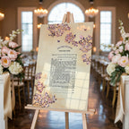 Ketubah Japaneese style "Almond flowers" with embossed flowers