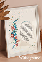 Jewish woman prayer for Shabbat candles "Pomegarnates flowers" with Gold and Copper