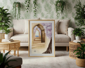 Watercolor painting "The gates of the Gan Eden"