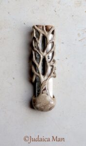 Wedding ceramic mezuzah "Tree of life" unique piece handmade