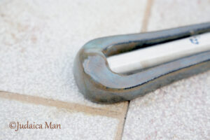 Ceramic mezuzah "Harp"- Brown color