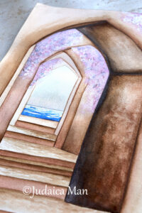 Watercolor painting "The gates of the Gan Eden"