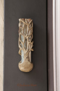 Wedding ceramic mezuzah "Tree of life" unique piece handmade