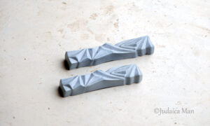 Ceramic mezuzah "Diamond" Blue stone color 2 sizes