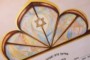 Ketubah "Mishkan" vitrage - Hand painted with gold 24 K