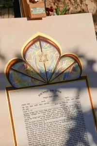 Ketubah "Mishkan" vitrage - Hand painted with gold 24 K