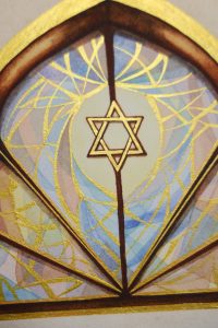 Ketubah "Mishkan" vitrage - Hand painted with gold 24 K