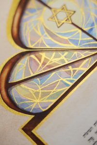 Ketubah "Mishkan" vitrage - Hand painted with gold 24 K