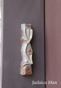 Ceramic mezuzah case "Shema" blue color 3 sizes