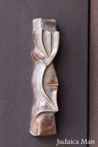 Ceramic mezuzah case "Shema" blue color 3 sizes