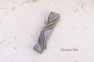 Ceramic mezuzah case "Kalah- Bride" blue brown color