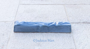 Ceramic mezuzah "Diamond" Blue stone color 2 sizes