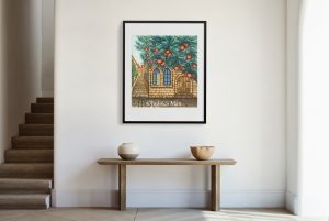 "Jerusalem of Gold" watercolor painting with 24K Gold and Copper