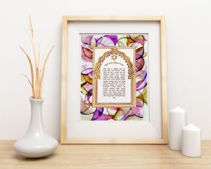 Jewish woman prayer for Shabbat candles Earth colors handmade with Gold option