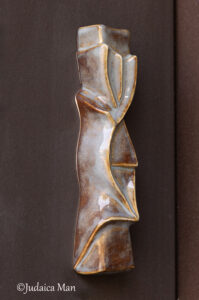 Ceramic mezuzah case "Shema" blue color 3 sizes