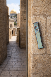 Mezuzah case "Rashi" Green turquoise color