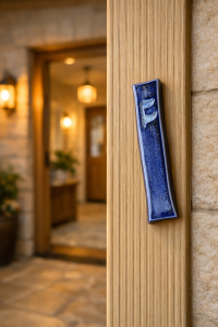 Mezuzah case "Rashi"- blue navy color