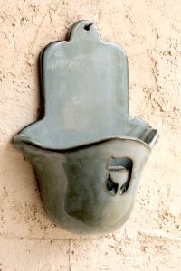 Hamsa Candle holder blue color