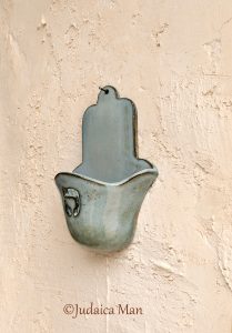 Hamsa Candle holder blue color