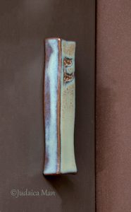 Mezuzah case "Rashi" Green turquoise color