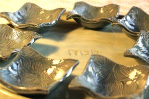 Ceramic Seder Passover Plate with square dishes
