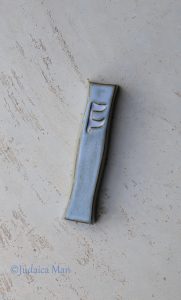 Rashi mezuzah case - Ivory sky color
